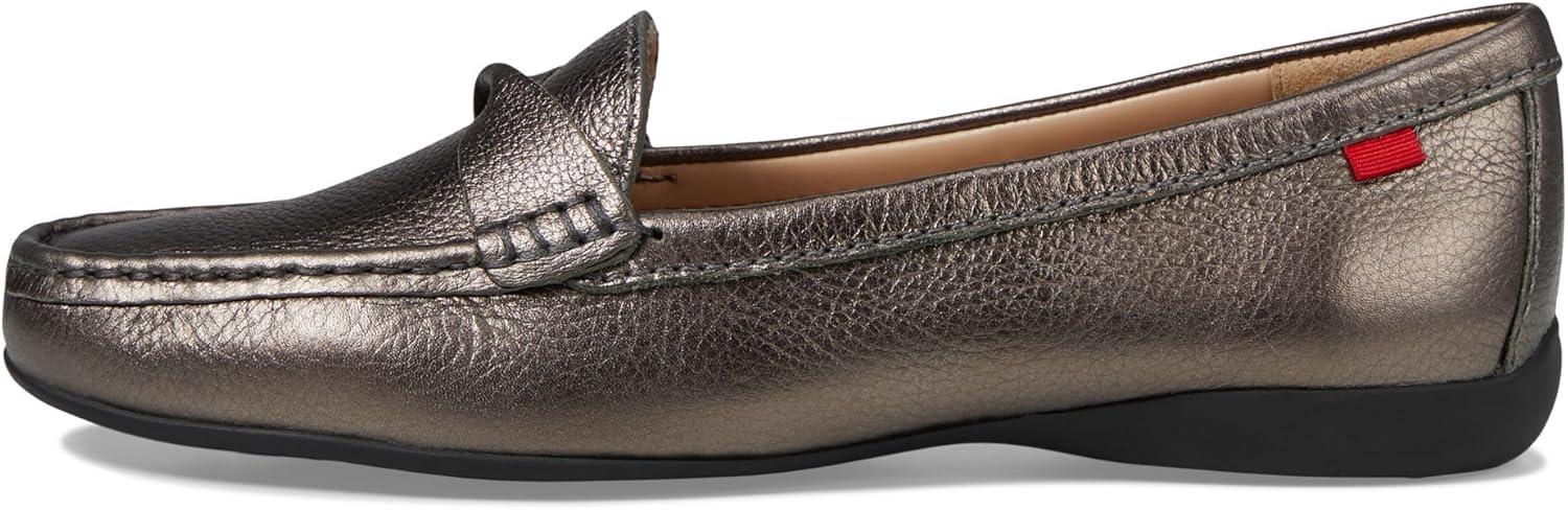 image:imageWomens Genuine Leather Casual Comfort Slip on LoafersPewter Metallic