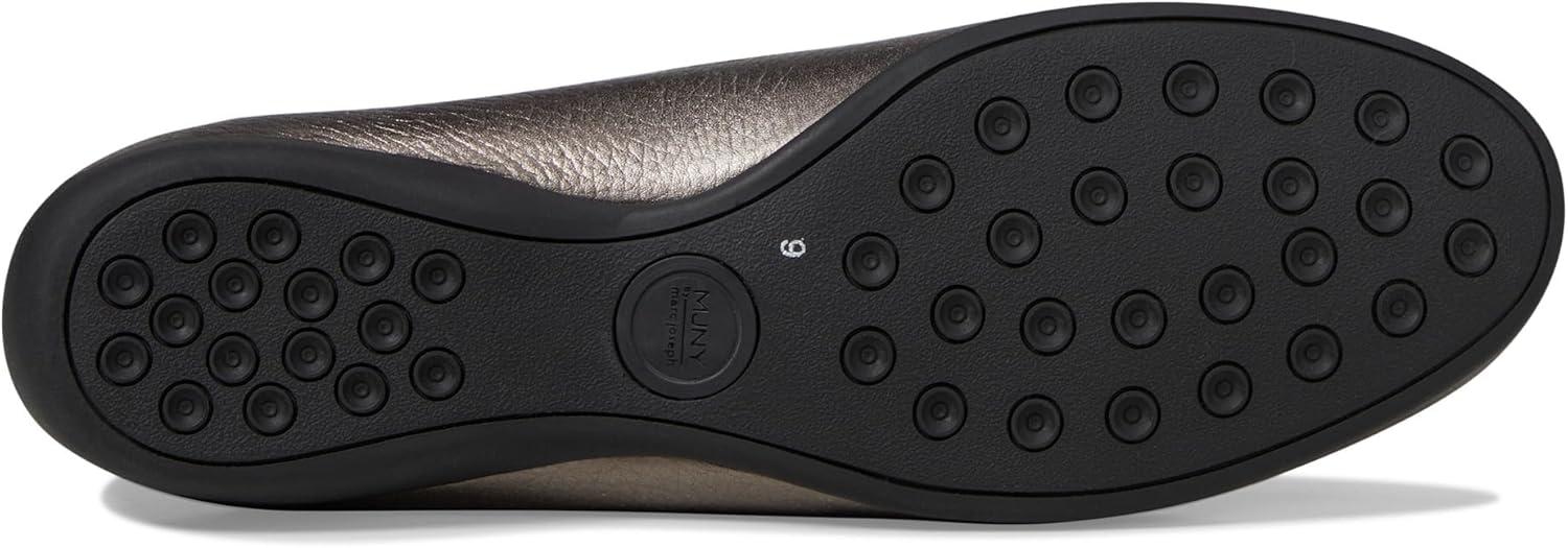 image:imageWomens Genuine Leather Casual Comfort Slip on LoafersPewter Metallic