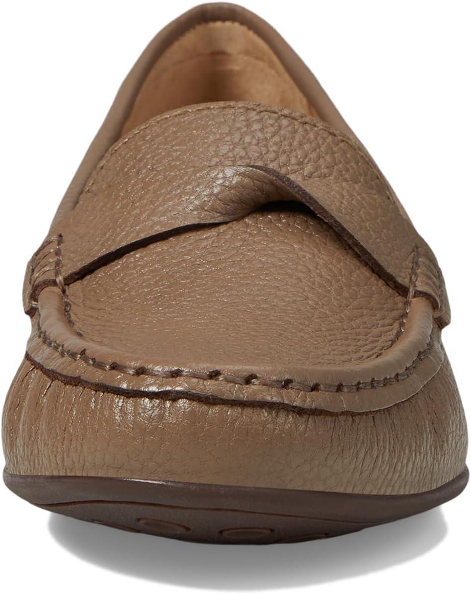image:imageWomens Genuine Leather Casual Comfort Slip on LoafersTaupe Grainy