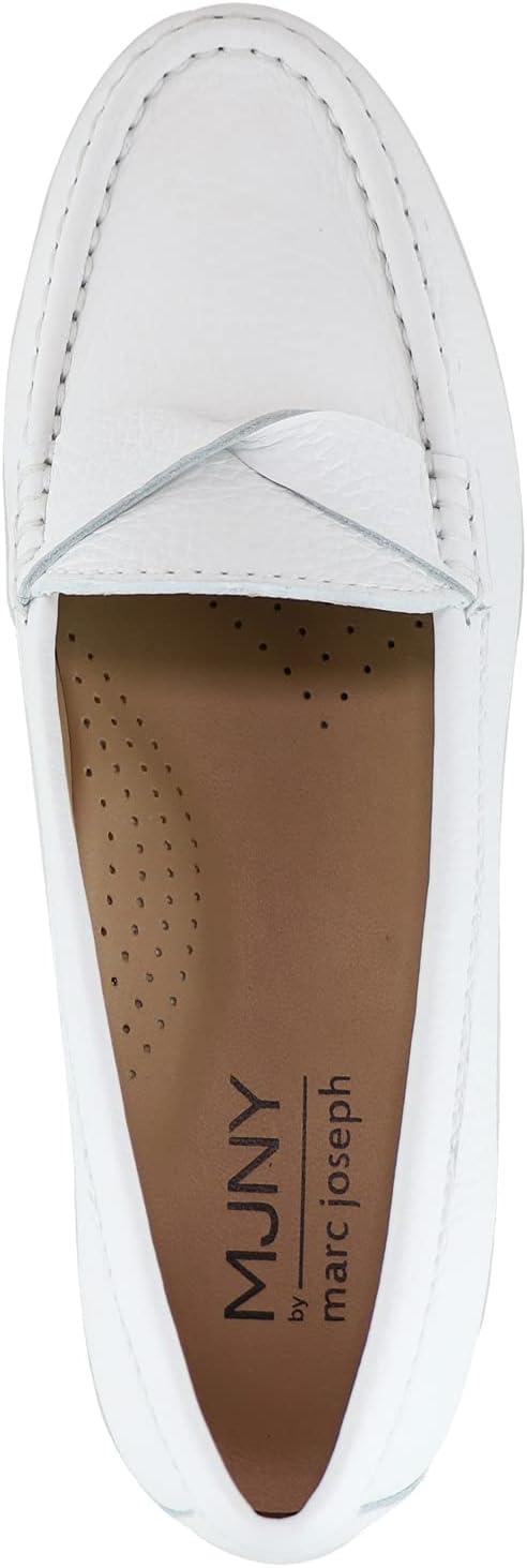 image:imageWomens Genuine Leather Casual Comfort Slip on LoafersWhite Tumbled