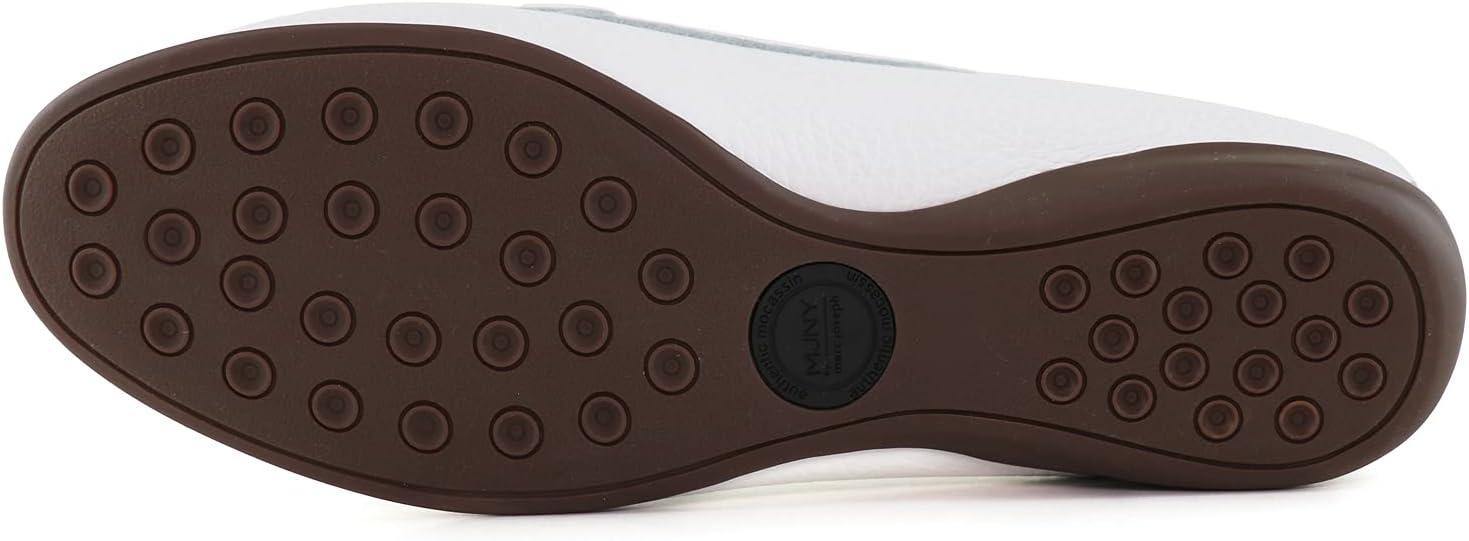 image:imageWomens Genuine Leather Casual Comfort Slip on LoafersWhite Tumbled