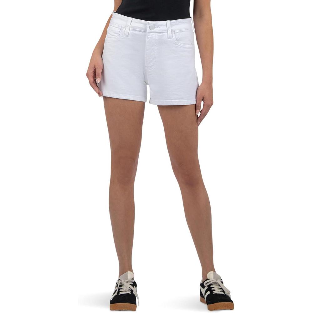 image:imageKUT from The Kloth Womens Jane HighRise Shorts with Five Pockets with Regular HemOptic White