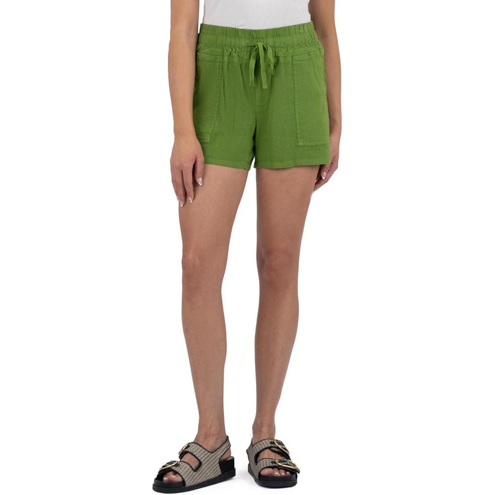image:imageKUT from The Kloth Womens KatanaDrawstring Shorts with Porkchop PocketsWheatgrass