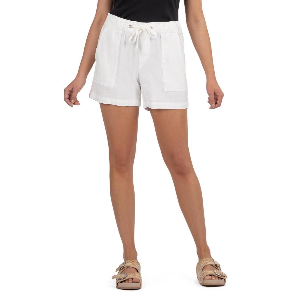 image:imageKUT from The Kloth Womens KatanaDrawstring Shorts with Porkchop PocketsWhite