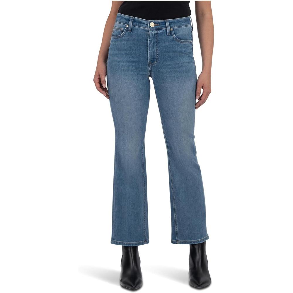 image:imageKUT from The Kloth Womens Kelsey High Rise Fab Ab Ankle Flare Regular HemImprovement