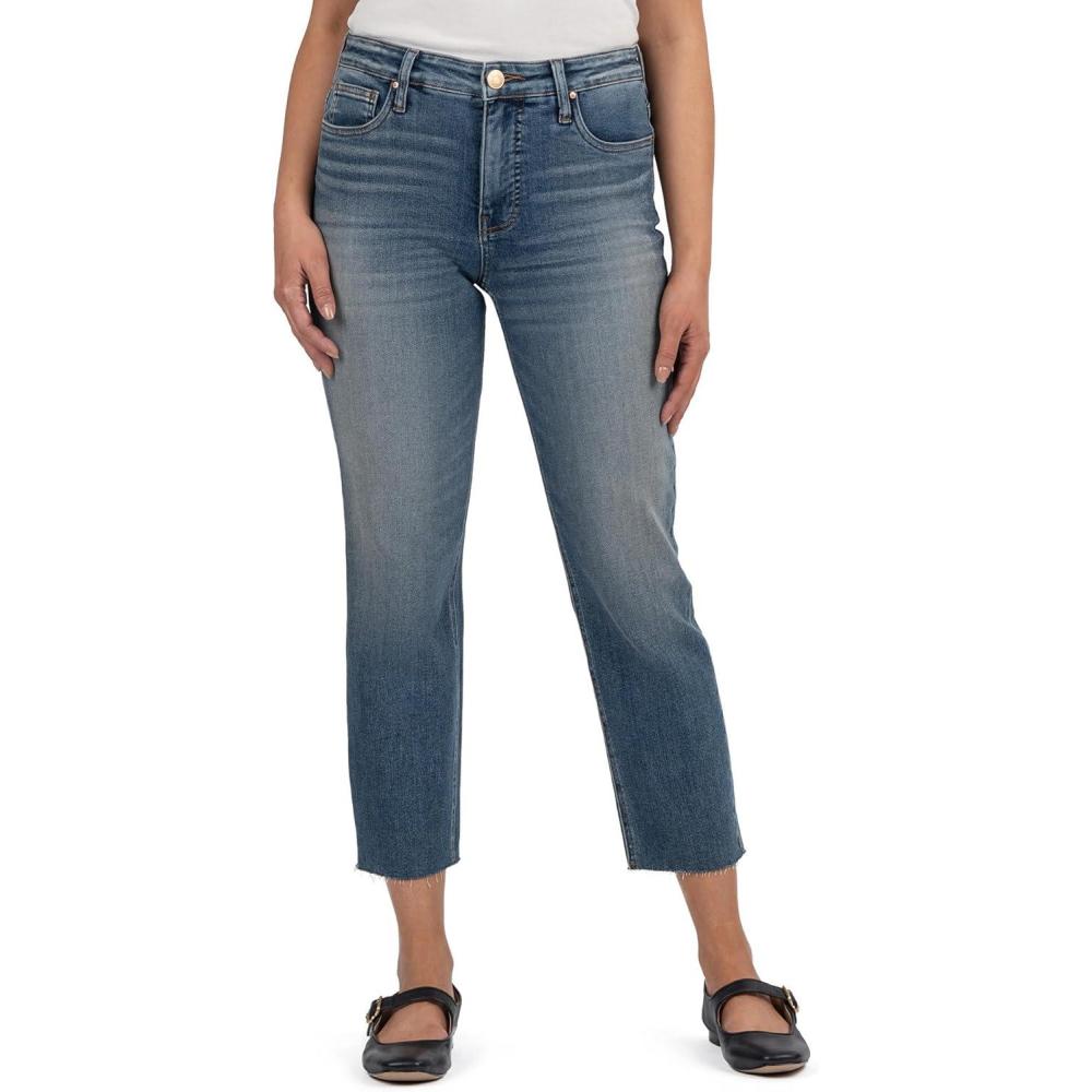 image:imageKUT from The Kloth Womens Rachael HighRise Fab Ab Mom Raw HemBraveness With Dark Base Wash