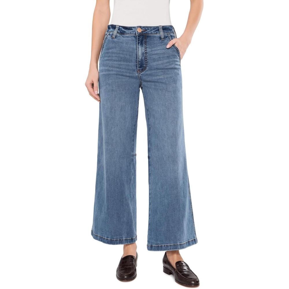 image:imageKUT from the Kloth Meg HighRise Fab Ab Wide Leg Raw HemAcutely