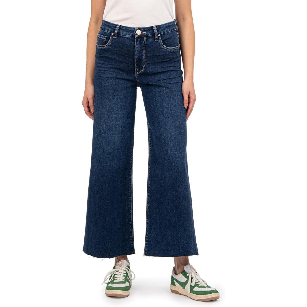 image:imageKUT from the Kloth Meg HighRise Fab Ab Wide Leg Raw HemDemure