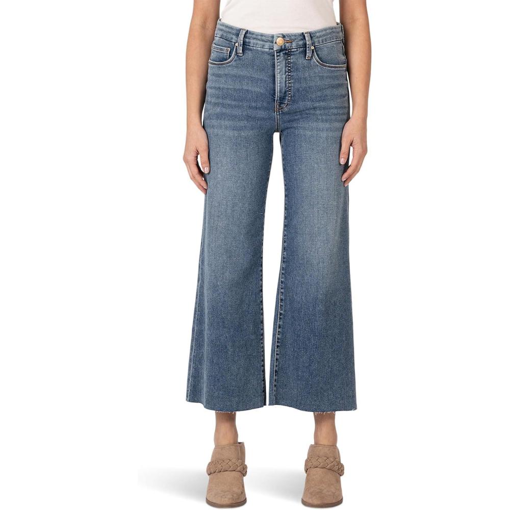 image:imageKUT from the Kloth Meg HighRise Fab Ab Wide Leg Raw HemGripping