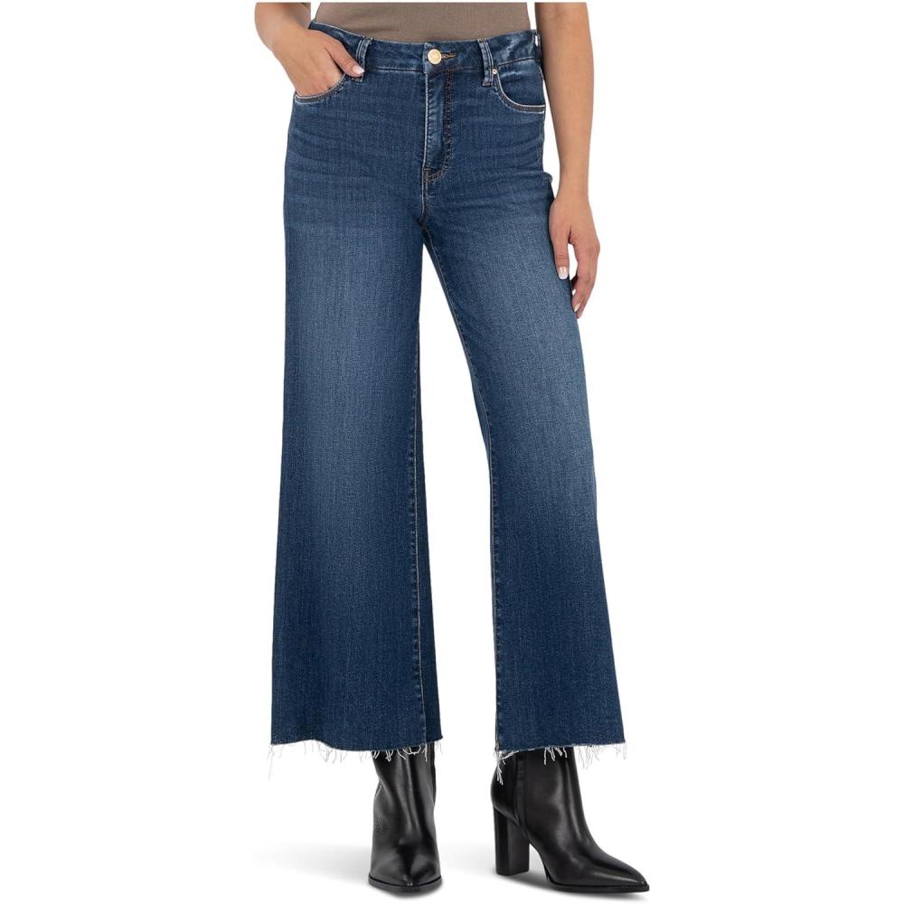 image:imageKUT from the Kloth Meg HighRise Fab Ab Wide Leg Raw HemInexhaustible