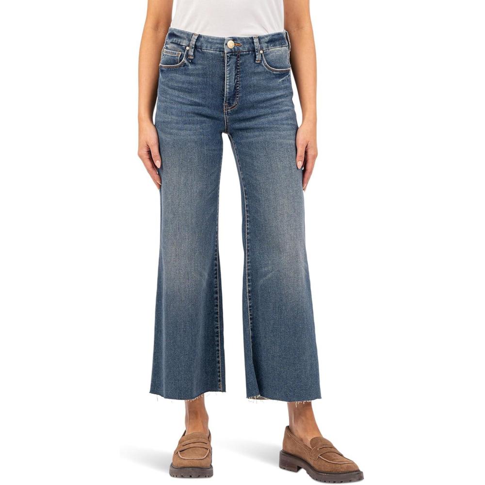 image:imageKUT from the Kloth Meg HighRise Fab Ab Wide Leg Raw HemPeacefully