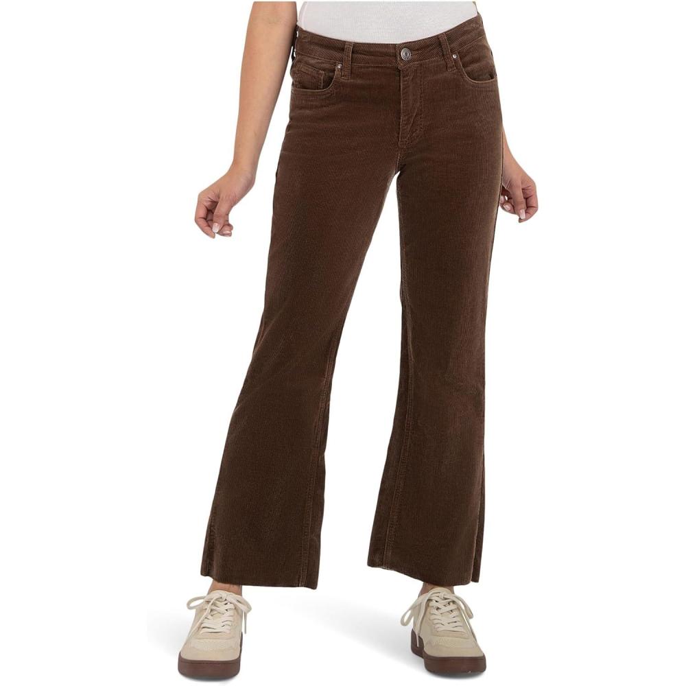 image:imageKUT from the Kloth Womens Kelsey Mid Rise Ankle FlareInset LegBrown