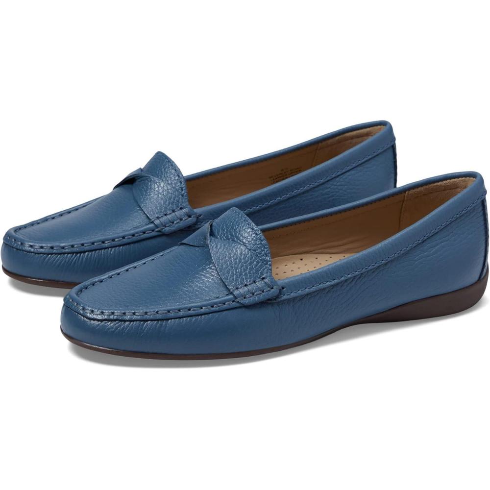 image:imageWomens Genuine Leather Casual Comfort Slip on LoafersAtlantic Blue Tumbled