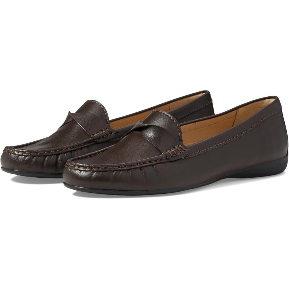 image:imageWomens Genuine Leather Casual Comfort Slip on LoafersBrown Nappa