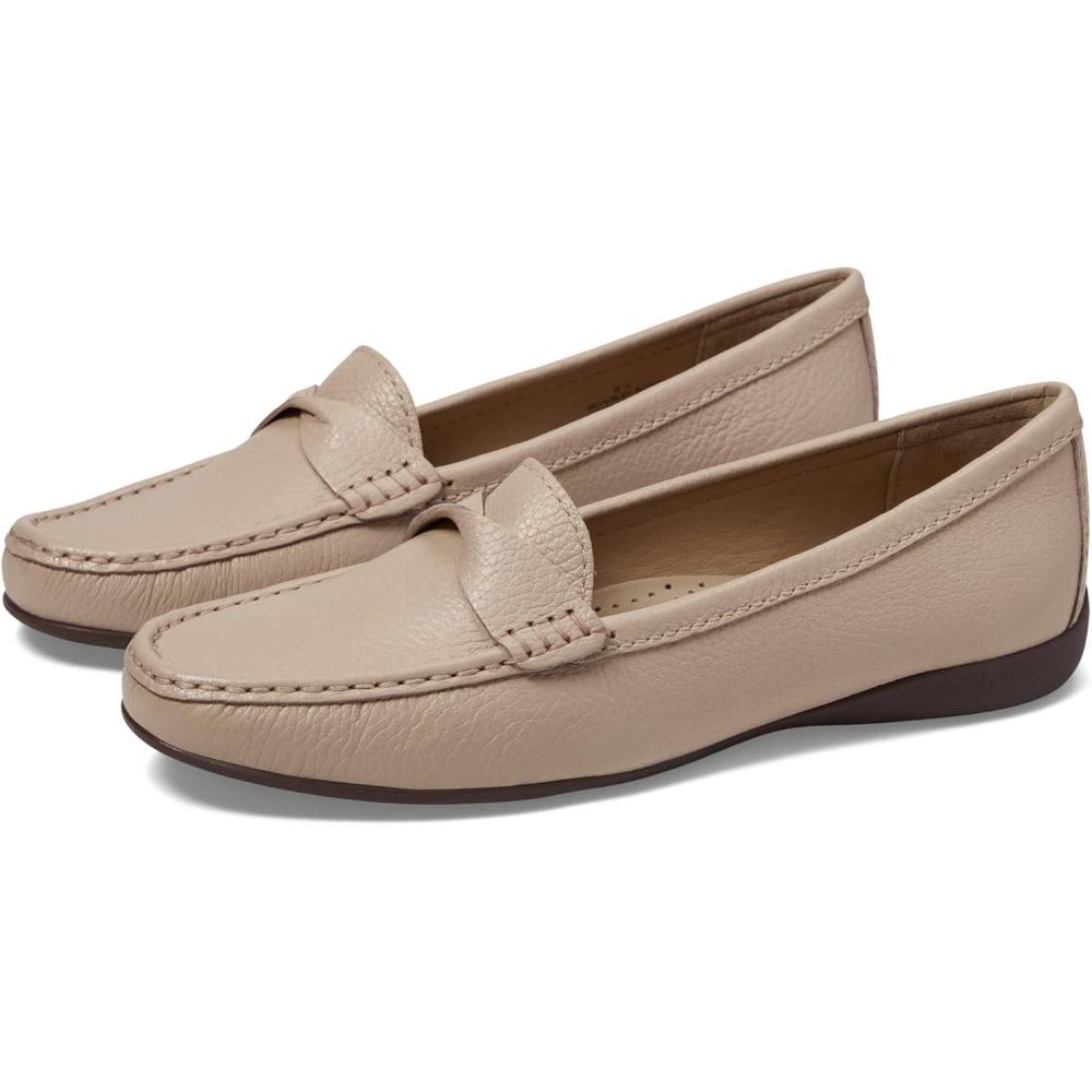 image:imageWomens Genuine Leather Casual Comfort Slip on LoafersNude Tumbled