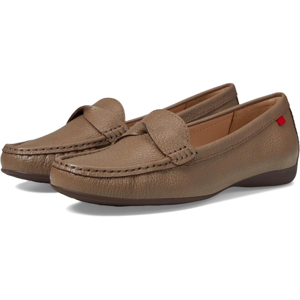 image:imageWomens Genuine Leather Casual Comfort Slip on LoafersTaupe Grainy