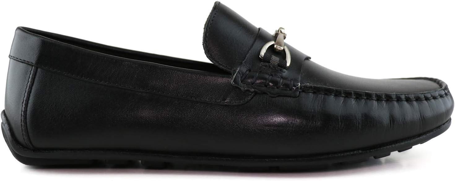 image:imageMJNY Mens Casual Comfortable Genuine Leather Lightweight Driving Moccasins Classic Fashion Buckle Loafer Slip On Breathable Driving LoaferBlack Napa