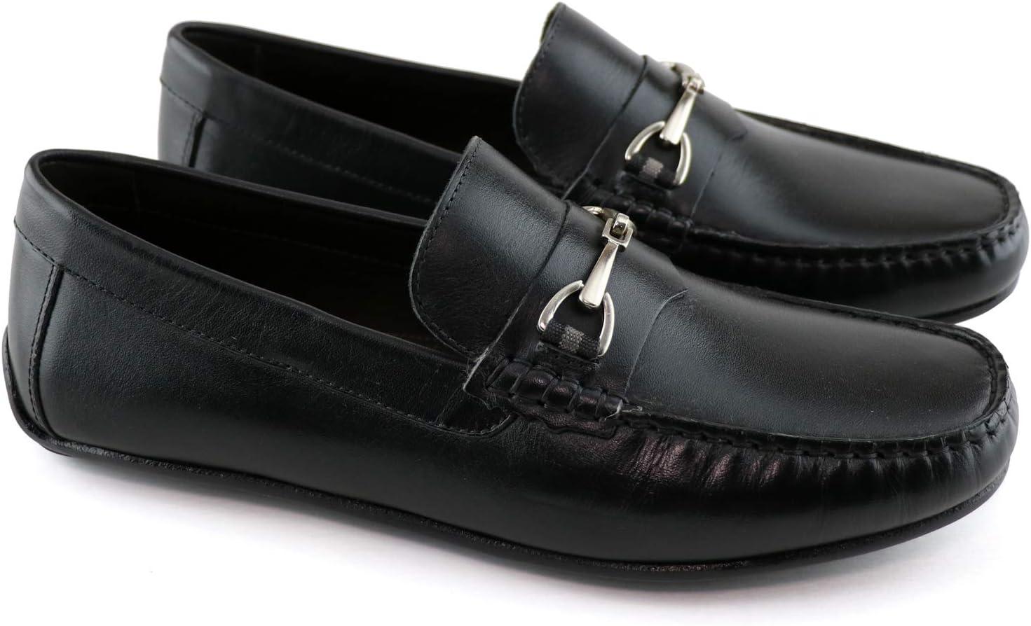 image:imageMJNY Mens Casual Comfortable Genuine Leather Lightweight Driving Moccasins Classic Fashion Buckle Loafer Slip On Breathable Driving LoaferBlack Napa