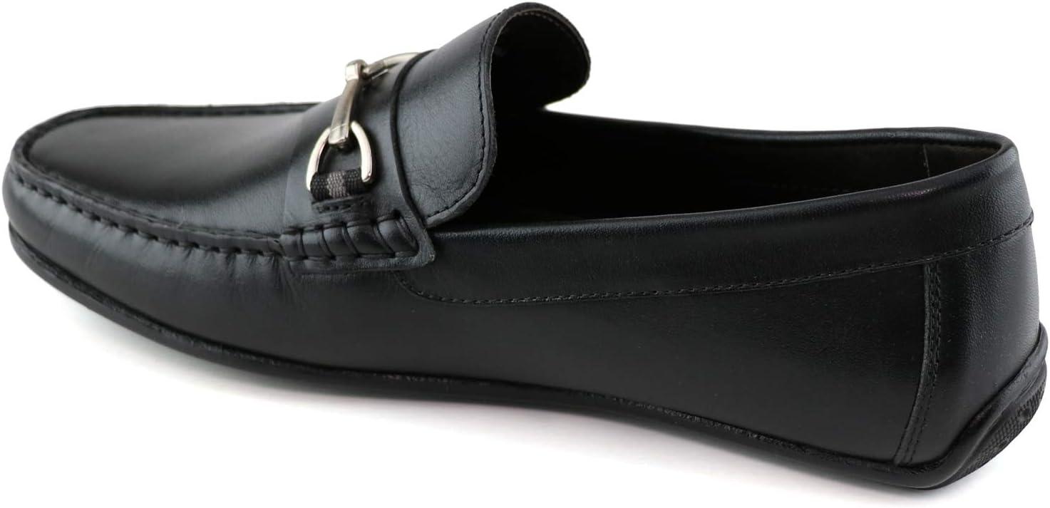 image:imageMJNY Mens Casual Comfortable Genuine Leather Lightweight Driving Moccasins Classic Fashion Buckle Loafer Slip On Breathable Driving LoaferBlack Napa