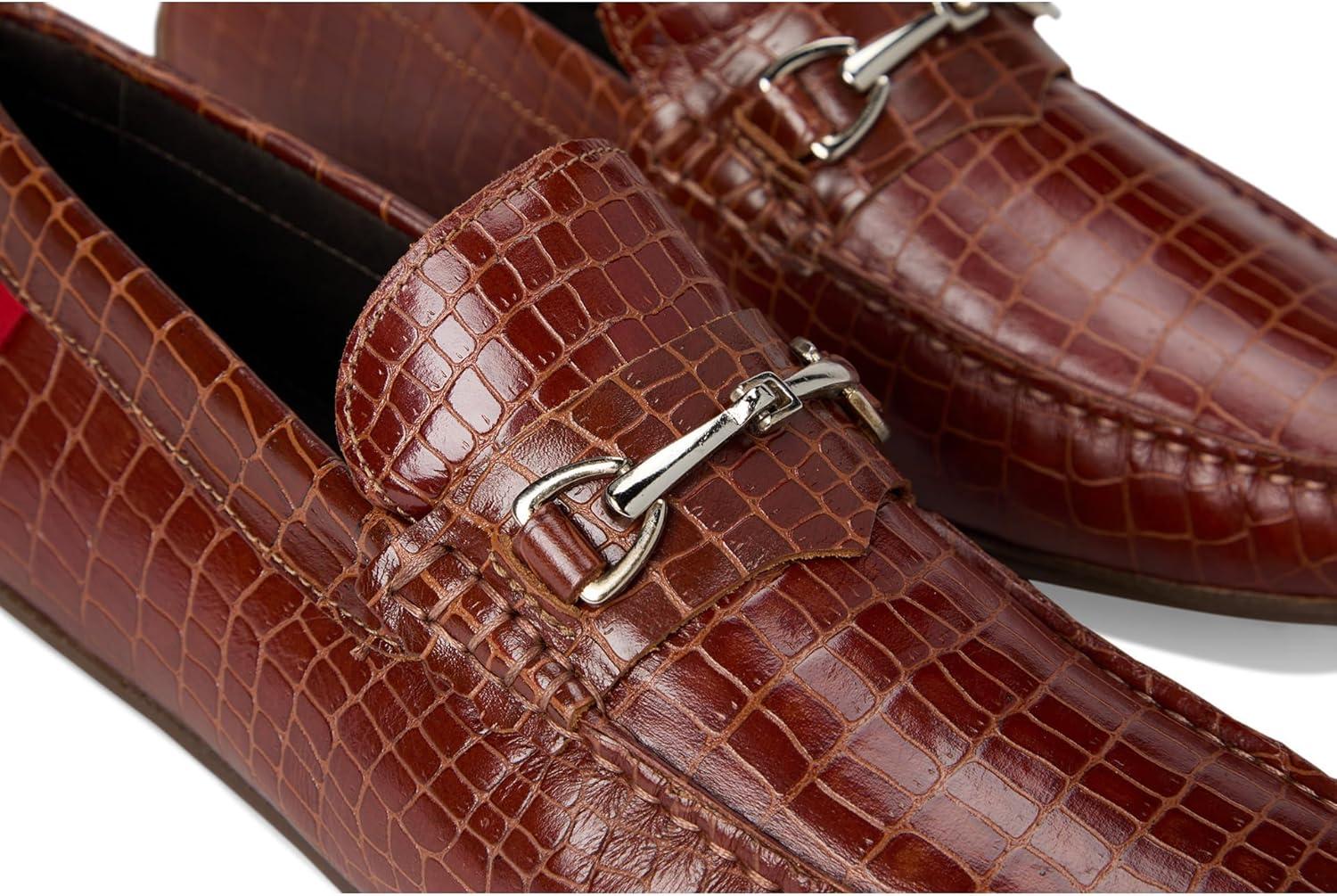 image:imageMJNY Mens Casual Comfortable Genuine Leather Lightweight Driving Moccasins Classic Fashion Buckle Loafer Slip On Breathable Driving LoaferCognac Croco