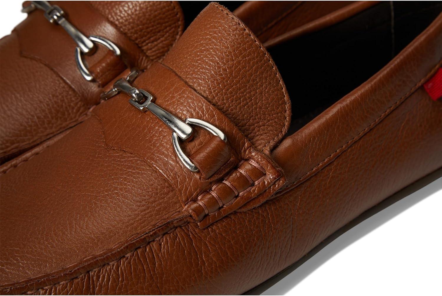 image:imageMJNY Mens Casual Comfortable Genuine Leather Lightweight Driving Moccasins Classic Fashion Buckle Loafer Slip On Breathable Driving LoaferCognac Grainy