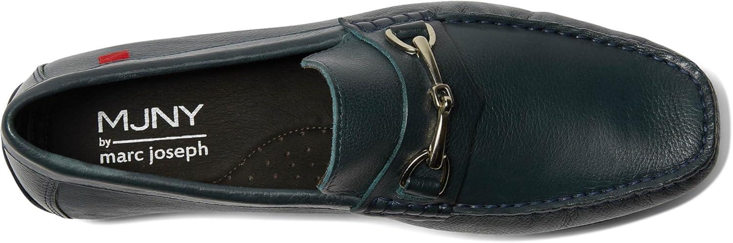 image:imageMJNY Mens Casual Comfortable Genuine Leather Lightweight Driving Moccasins Classic Fashion Buckle Loafer Slip On Breathable Driving LoaferNavy Grainy