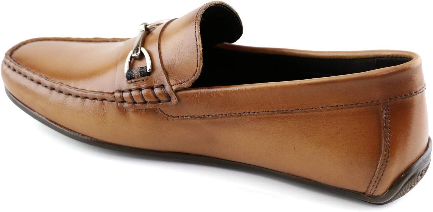 image:imageMJNY Mens Casual Comfortable Genuine Leather Lightweight Driving Moccasins Classic Fashion Buckle Loafer Slip On Breathable Driving LoaferTan Napa
