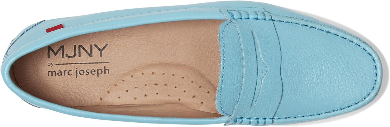 image:imageMJNY Womens Casual Comfortable Genuine Leather Lightweight Driving Moccasins Classic Fashion Penny Slip On Ladies Driving Loafer Flat ShoesSky Grainy