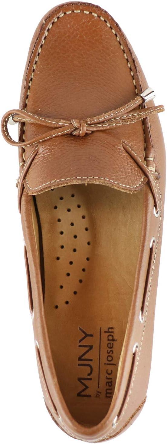 image:imageMJNY Womens Casual Comfortable Genuine Leather Lightweight Driving Moccasins Classic Fashion Tiebow Slip On Ladies Driving Loafer Flat ShoesTan Soft Grainy