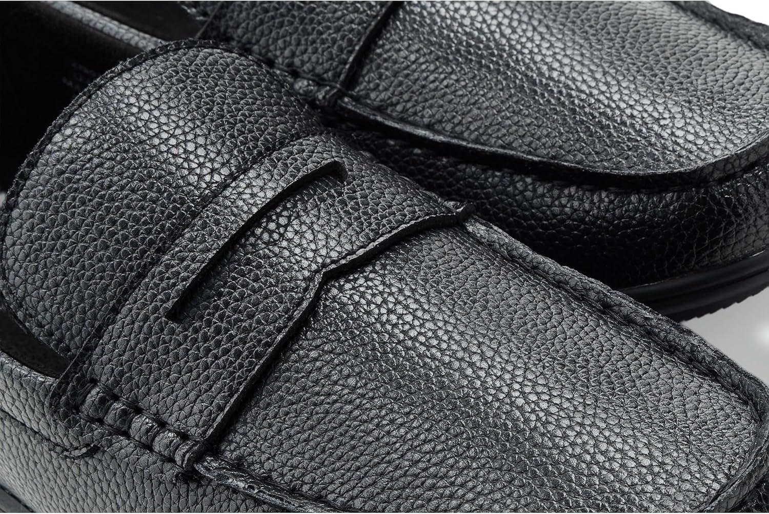 image:imageMarc Joseph New York Mens Casual Hands Free Slip on Penny LoafersBlack Grainy Leather