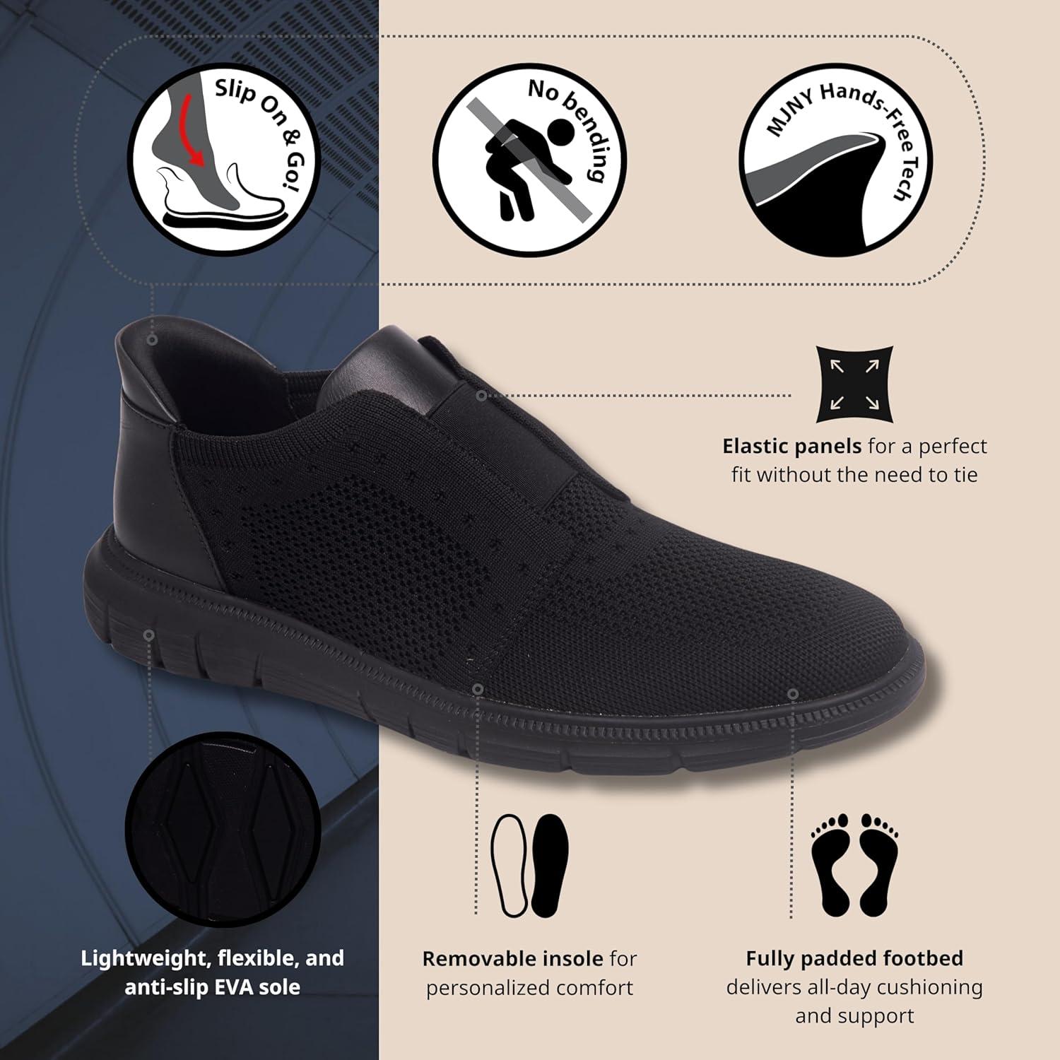 image:imageMarc Joseph New York Mens South Street Hands Free Technology SneakerBlackBlack