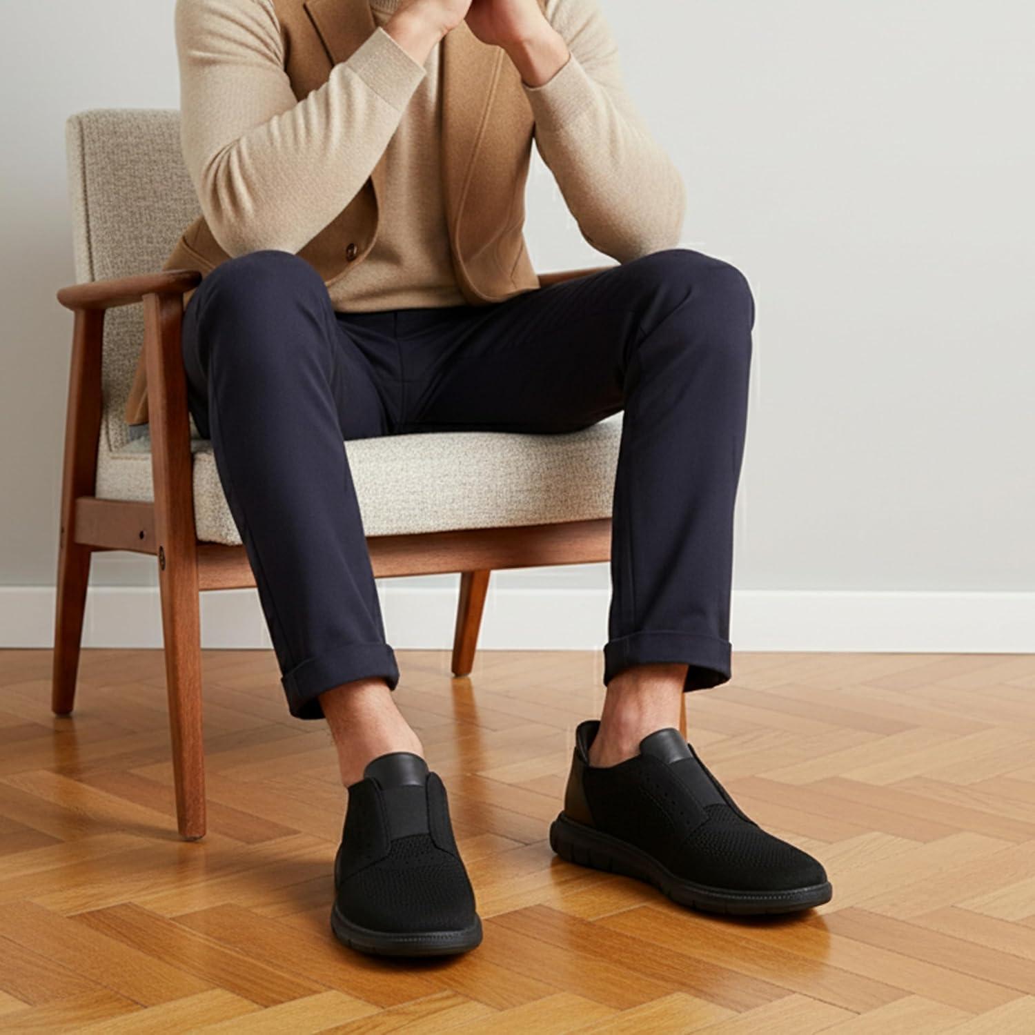image:imageMarc Joseph New York Mens South Street Hands Free Technology SneakerBlackBlack