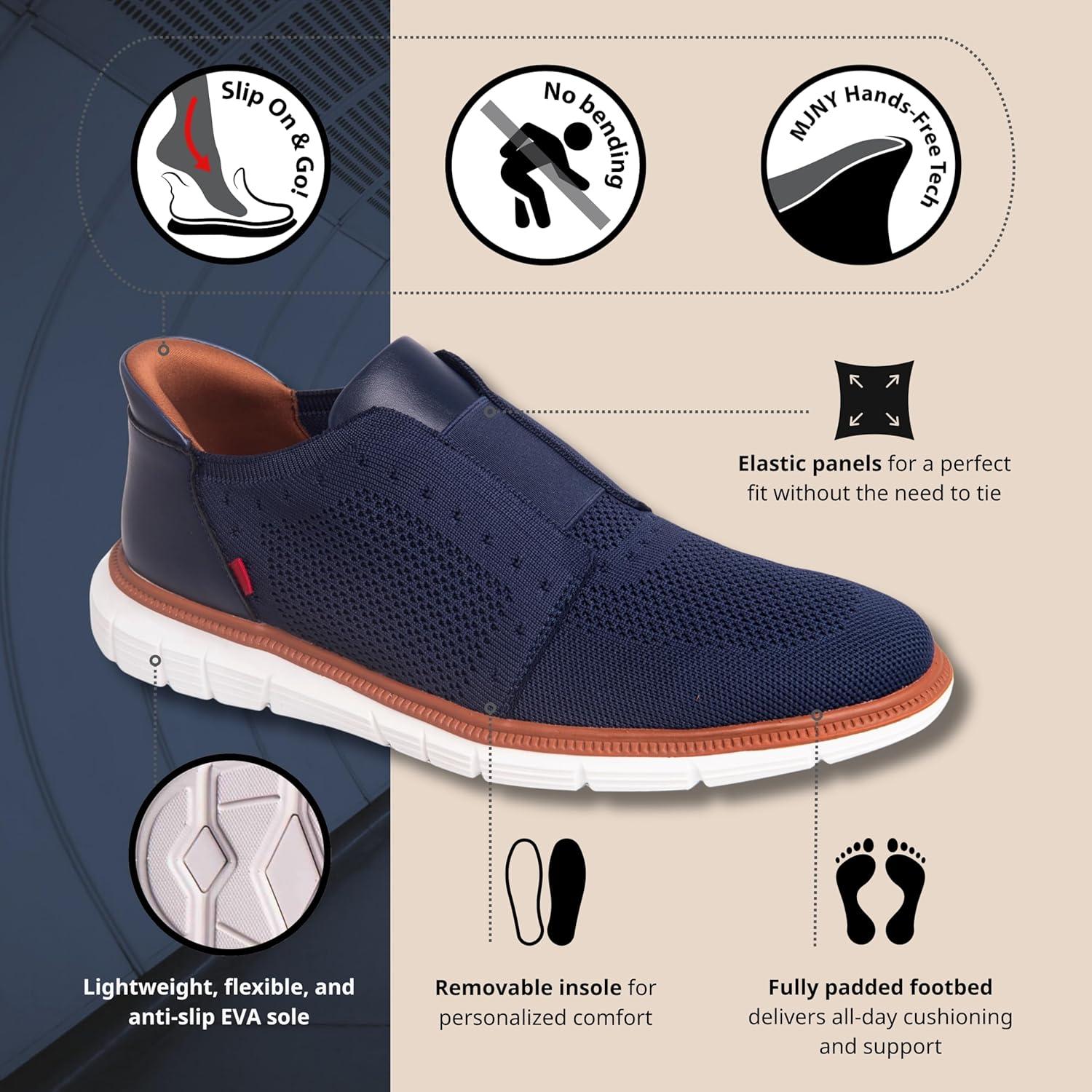image:imageMarc Joseph New York Mens South Street Hands Free Technology SneakerNavyNavy