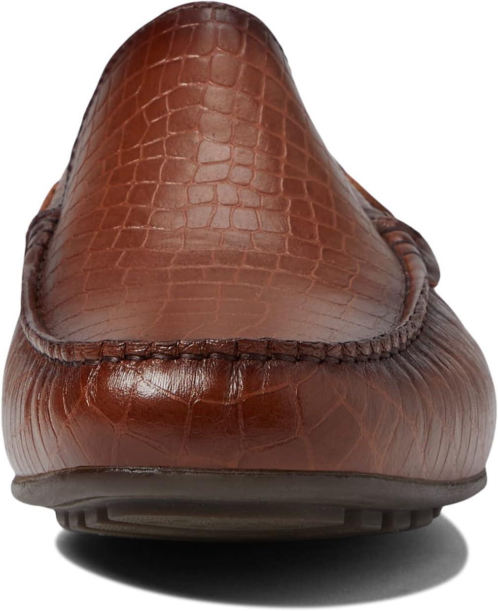 image:imageMens Genuine Leather Casual Slip On Venetian LoafersCognac Croco