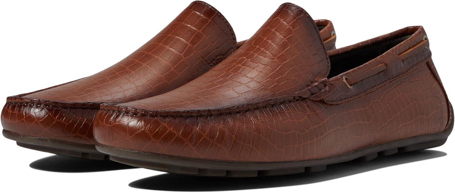 image:imageMens Genuine Leather Casual Slip On Venetian LoafersCognac Croco