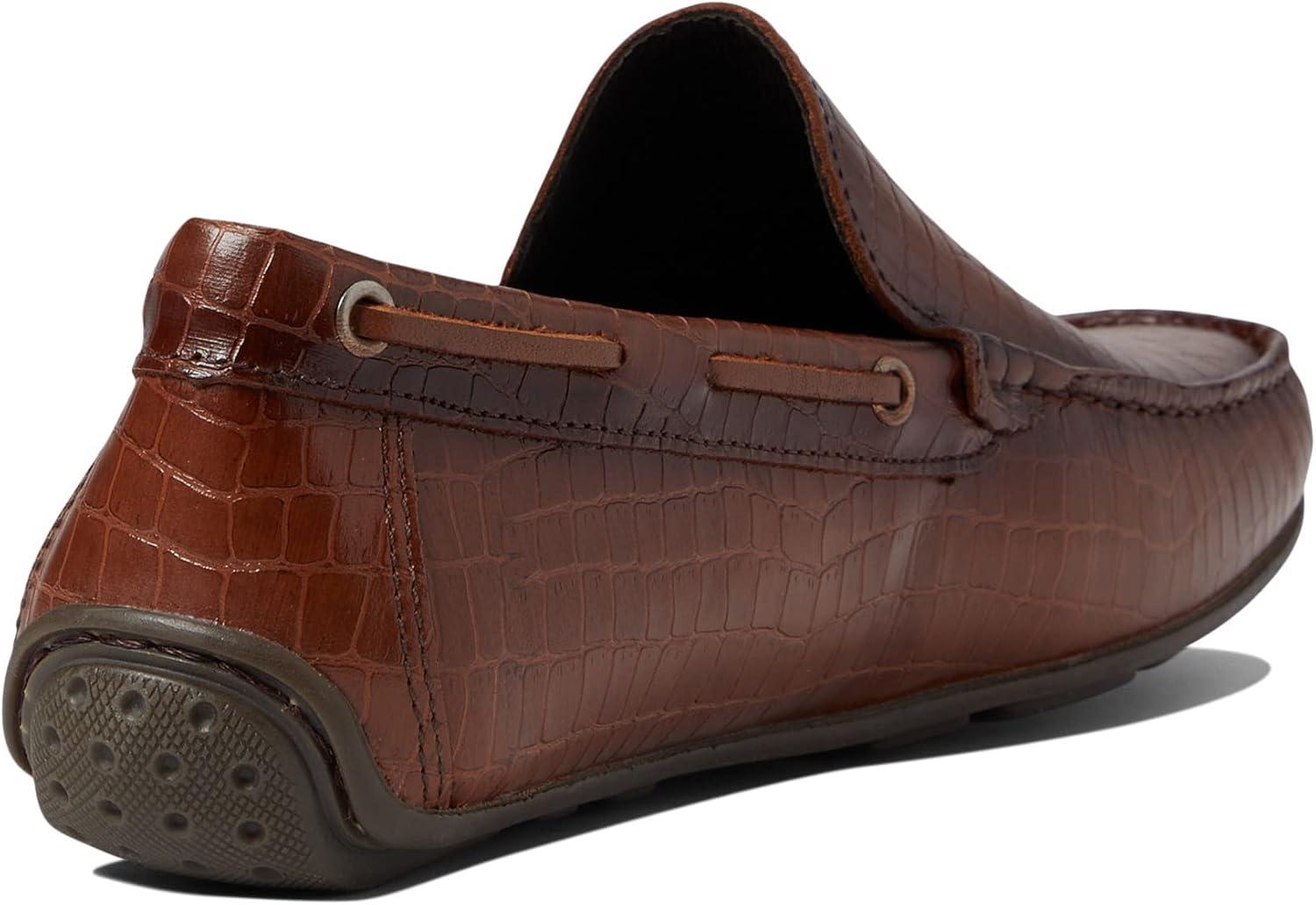 image:imageMens Genuine Leather Casual Slip On Venetian LoafersCognac Croco