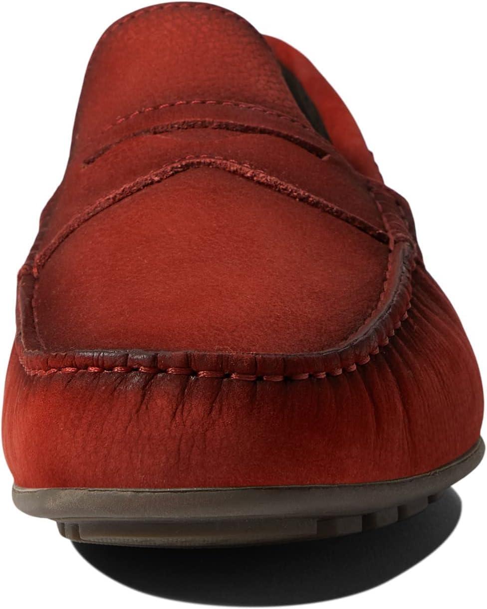 image:imageMens Leather Casual Slip On Penny LoafersRed Nobuck Grainy