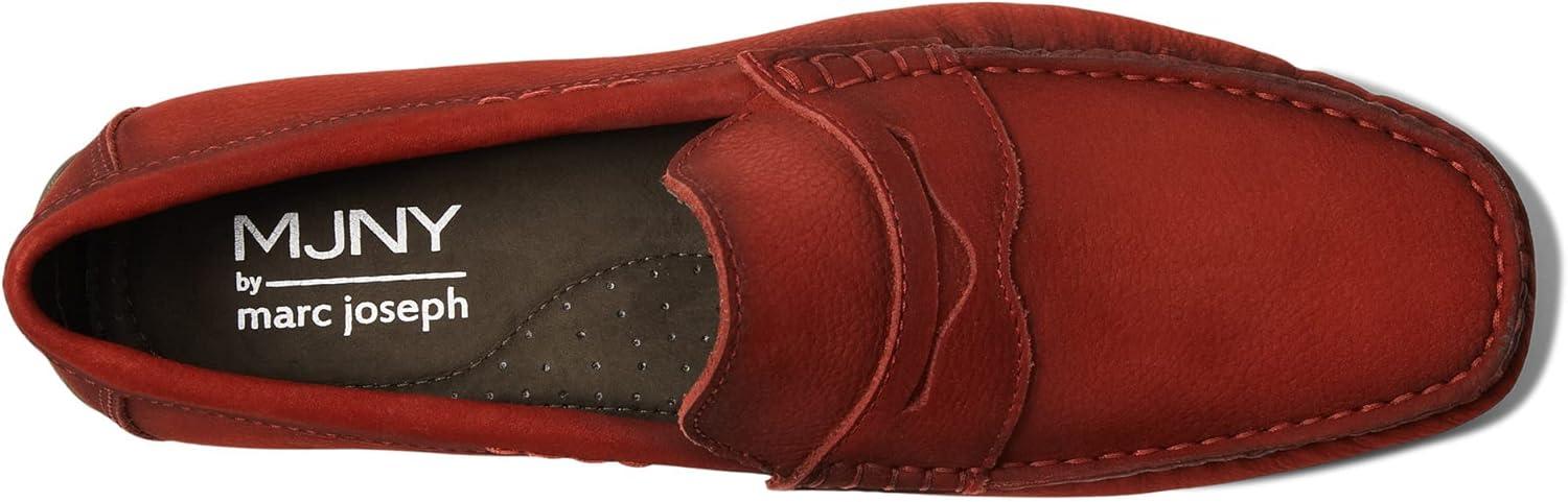 image:imageMens Leather Casual Slip On Penny LoafersRed Nobuck Grainy