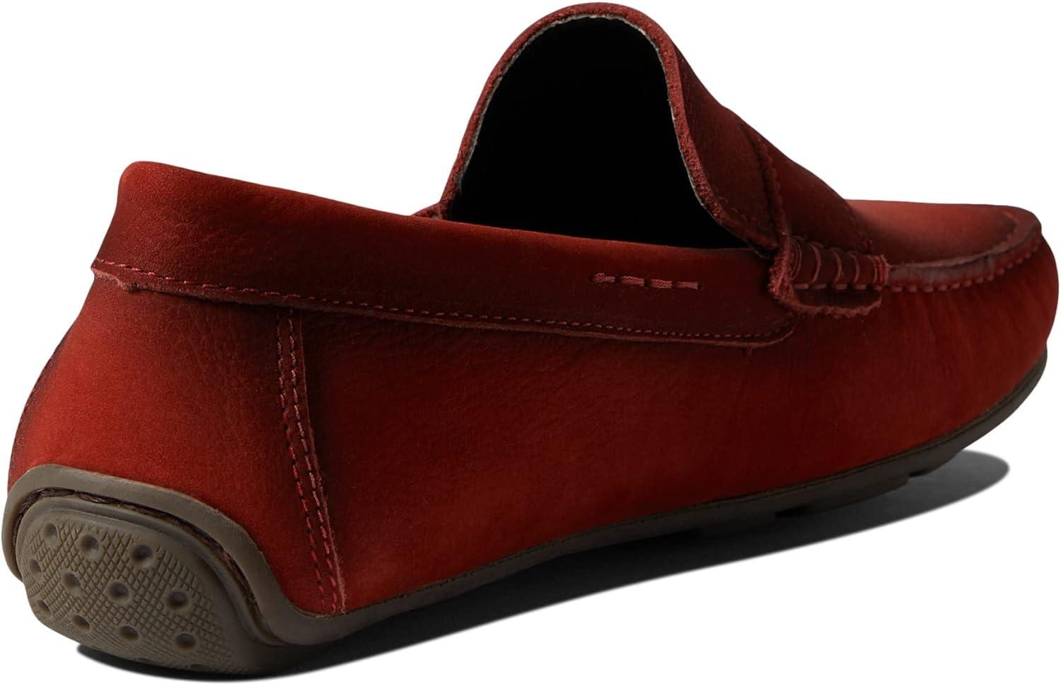 image:imageMens Leather Casual Slip On Penny LoafersRed Nobuck Grainy