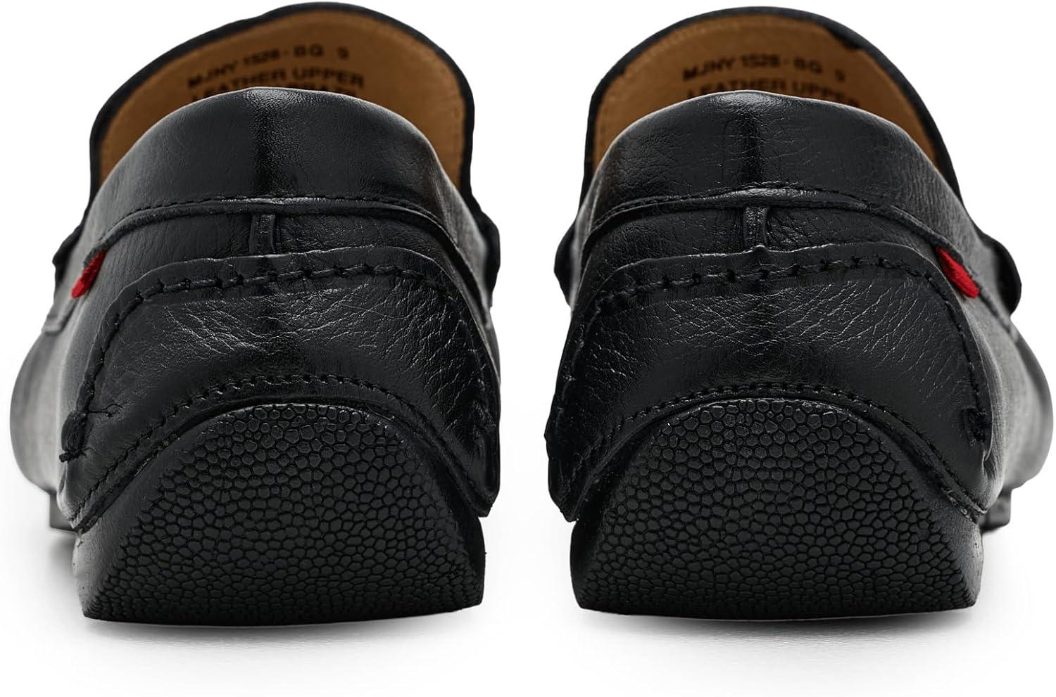 image:imageMens Loafers Casual Slip On Shoes Leather Penny Loafers for MenBlack Grainy