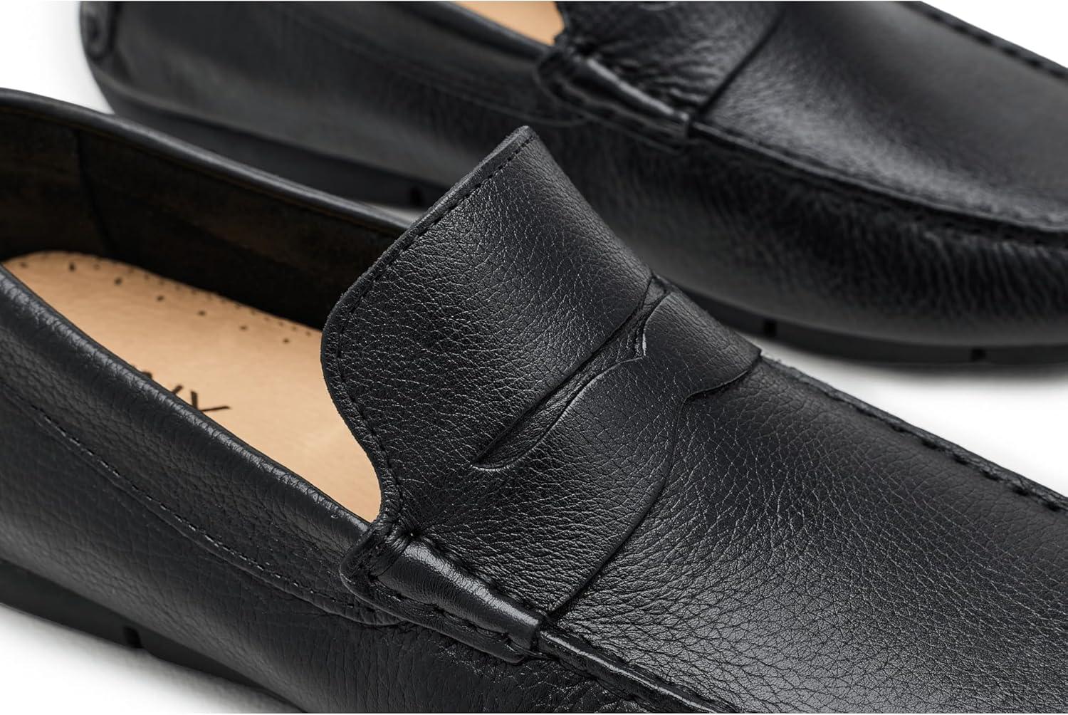 image:imageMens Loafers Casual Slip On Shoes Leather Penny Loafers for MenBlack Grainy