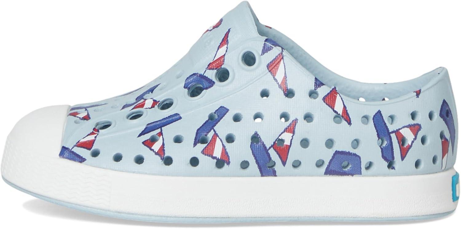 image:imageNative Shoes Kids Jefferson SlipOn ShoeAir BlueShell WhiteSailboats