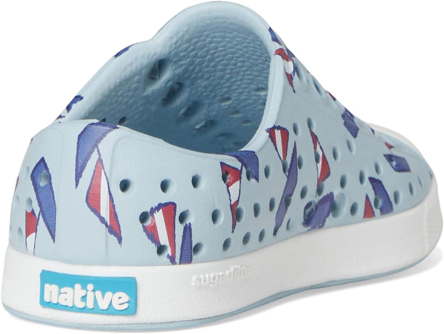 image:imageNative Shoes Kids Jefferson SlipOn ShoeAir BlueShell WhiteSailboats