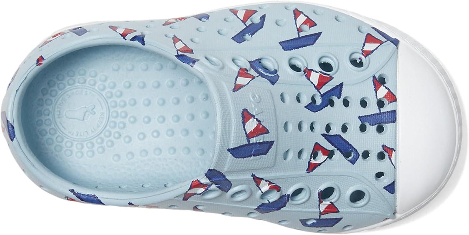 image:imageNative Shoes Kids Jefferson SlipOn ShoeAir BlueShell WhiteSailboats