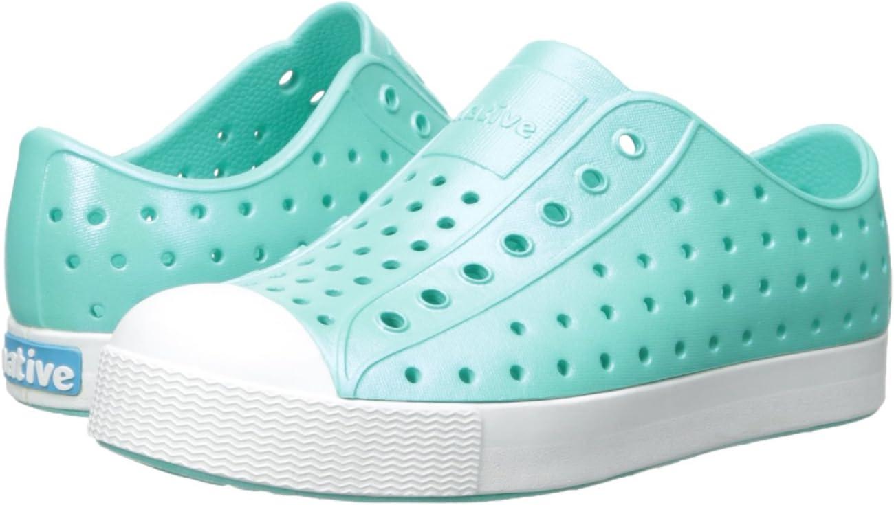 image:imageNative Shoes Kids Jefferson SlipOn ShoeAtlantis BlueShell WhiteIridescent