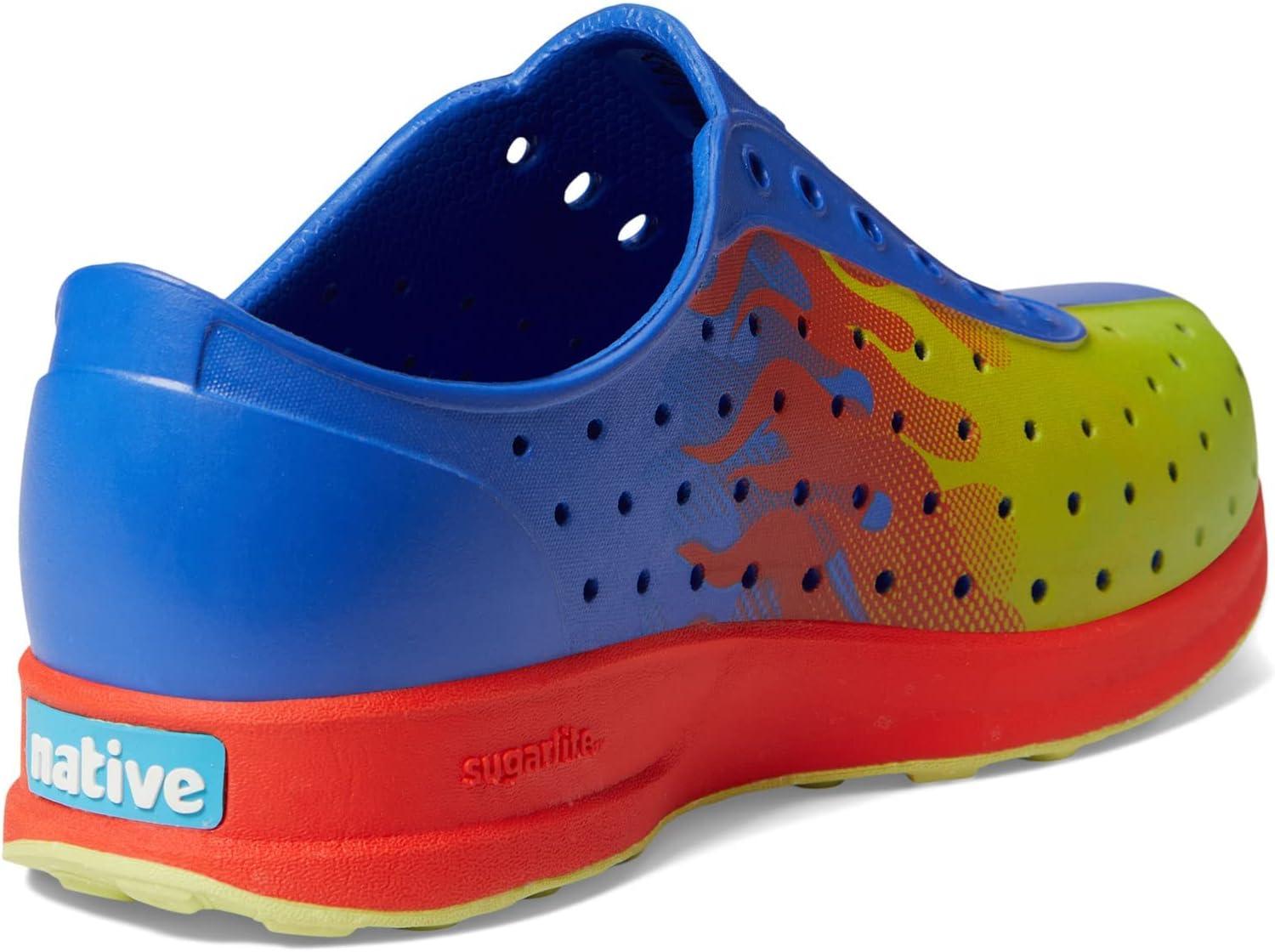 image:imageNative Shoes Robbie Sugarlite Print Little KidUv BlueFire RedChartreuse FlameCelery Speckle Rubber