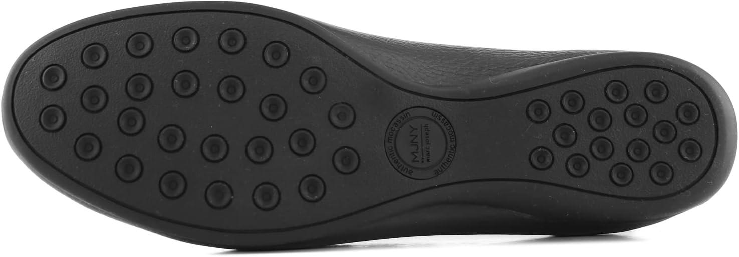 image:imageWomens Genuine Leather Slip on Buckle LoaferBlack Grainy