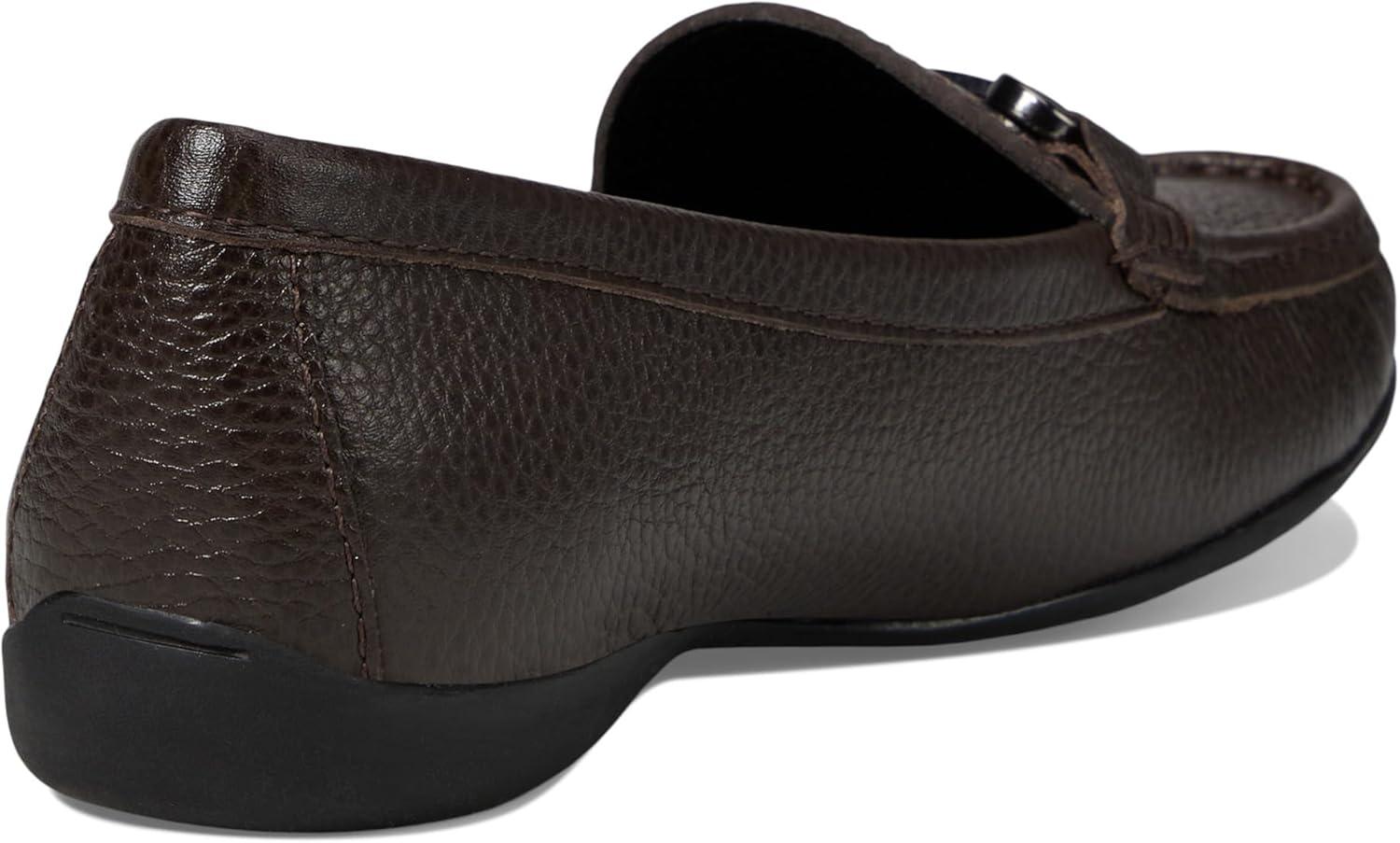 image:imageWomens Genuine Leather Slip on Buckle LoaferBrown Grainy
