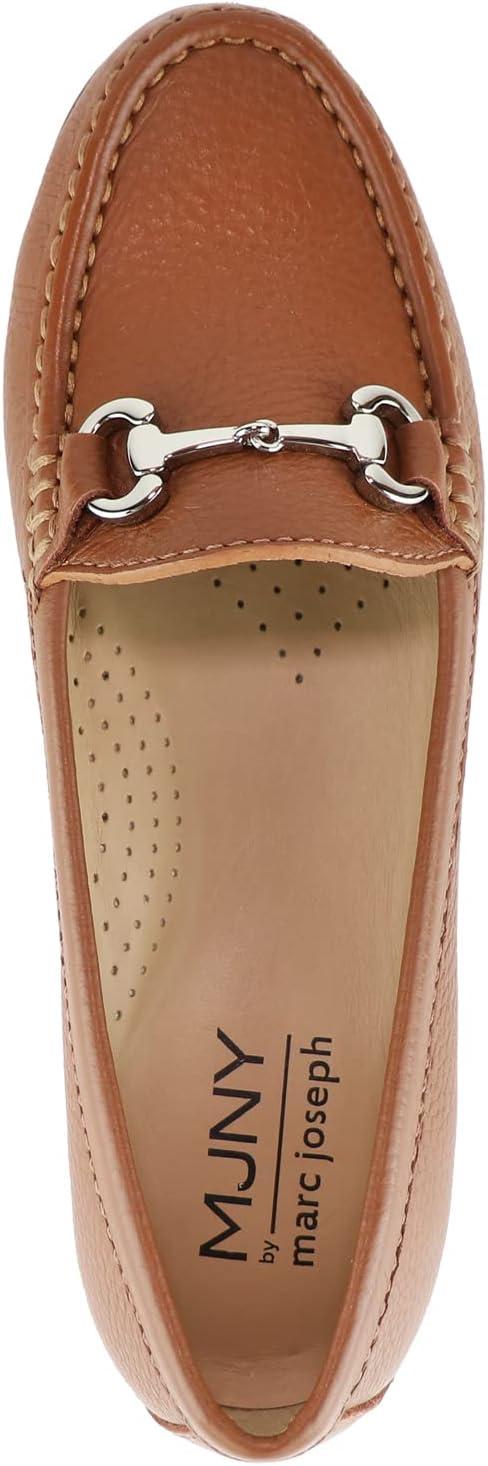 image:imageWomens Genuine Leather Slip on Buckle LoaferCognac Grainy
