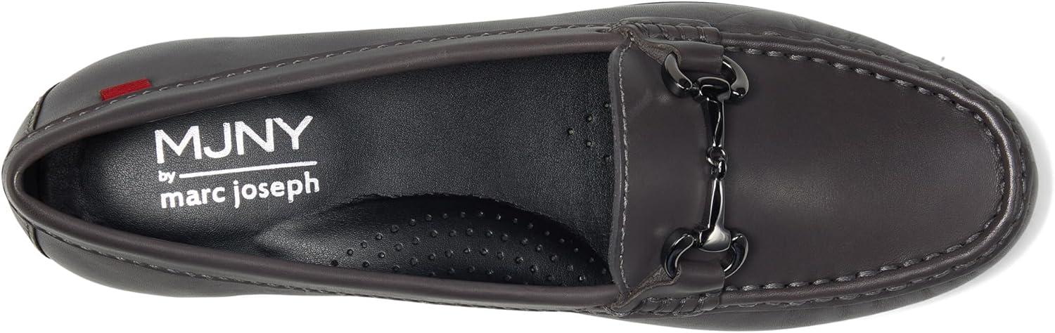 image:imageWomens Genuine Leather Slip on Buckle LoaferGrey Napa